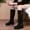 Black, variant on POROPL Knee High Boots for Women Winter Fall Buckle Knight Shoes,Womens Boots Size 4.5