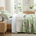 thumbnail image 4 of Exclusivo Mezcla Floral Twin Size Quilt Set, Green Twin Quilt Bedding Set with Blooming Cottagecore Garden Pattern, Reversible Lightweight Bedspreads Coverlets (68"x88"), 4 of 6