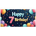 thumbnail image 2 of Colorful 3D Style Birthday 7 Banner Background Party Supplies Backdrop Decorations for Birthday Party Photography Props Celebration Events, 2 of 4