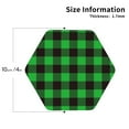 thumbnail image 2 of Picia Buffalo Plaid Green Black Printed Leather Coasters for Drinks, 4" Drink Coasters Set of 4 for Tabletop Protection, Handmade Luxurious Home Décor and Housewarming Gift -Hexagon, 2 of 6