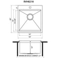 thumbnail image 2 of Ruvati USA RVH8218 18 x 20 in. RV Camper Van Stainless Steel Workstation Drop-in Topmount Bar Prep Tiny Home Sink, 2 of 7