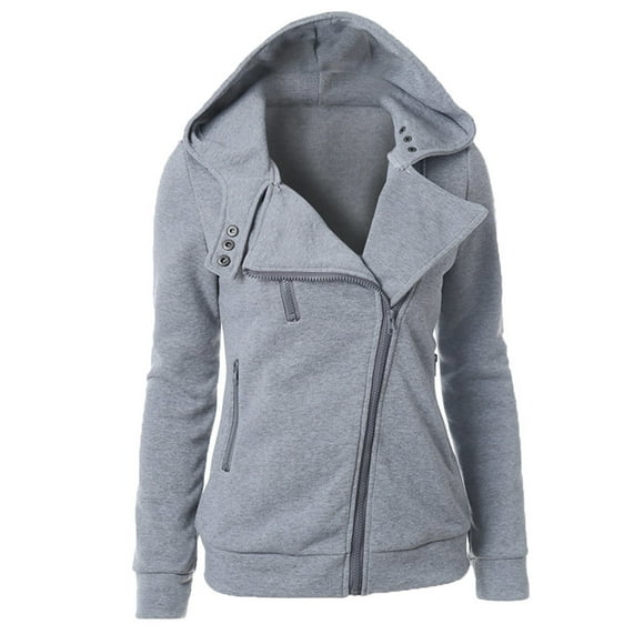 Warehous Deals Women's Thermal Long Hoodie Zip Up Jacket Hooded Warm Coat Casual Jackets Hooded Sweater Coat