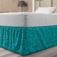 thumbnail image 1 of Teal Bed Skirt, Geometrical Shapes Triangles Squares Modern Abstract Art Different Shades of Blue, Elastic Bedskirt Dust Ruffle Wrap Around for Bedding Decor, 4 Sizes, Turquoise Aqua, by Ambesonne, 1 of 2
