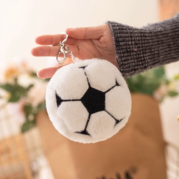 Plush Keychain Cute Football Plush Soft Stuffed Keychain Toys Gift Charm for Bags and Keys