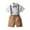 Khaki, variant on vdgthytj Toddler Baby Boy Formal Short Set Summer Outfit Kids Short Sleeve Bowtie Shirt Suspender Shorts Suit