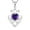 Purple, variant on 925 Sterling Silver Irish Celtic Heart Claddagh Pendant Necklace with Birthstones