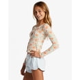 thumbnail image 2 of Billabong Girls Youth Kids Fall For It Floral Long Sleeve Buttoned Top (Medium, Salt Crystal), 2 of 3