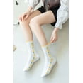 thumbnail image 2 of Cute crew socks with floral pattern for women, teens, girls, cottagecore, ruffles, vintage, 2 of 8