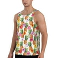thumbnail image 2 of Xecao Hawaiian Pineapples And Hibiscus Flowers Men's Tank Top Workout Quick Dry Sleeveless Gym Jogging Muscle Shirts Summer Swim Beach Tops, 2 of 9