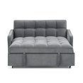 thumbnail image 6 of Loveseats Sofa Bed with Pull-out Bed, Adjsutable Back and Two Arm Pocket, Type C and USB Charging with Copper nail,Grey (47"x53"x31") (Grey), 6 of 11