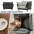 thumbnail image 5 of MDQMD Modern Dual-Sided Chenille Oversized Accent Chair - Reversible All-Season Lounge Chair with Hooked Edge Yarn Fabric, 15" High Legs & Adjustable Pads for Living Room, Bedroom - Blue, 5 of 7