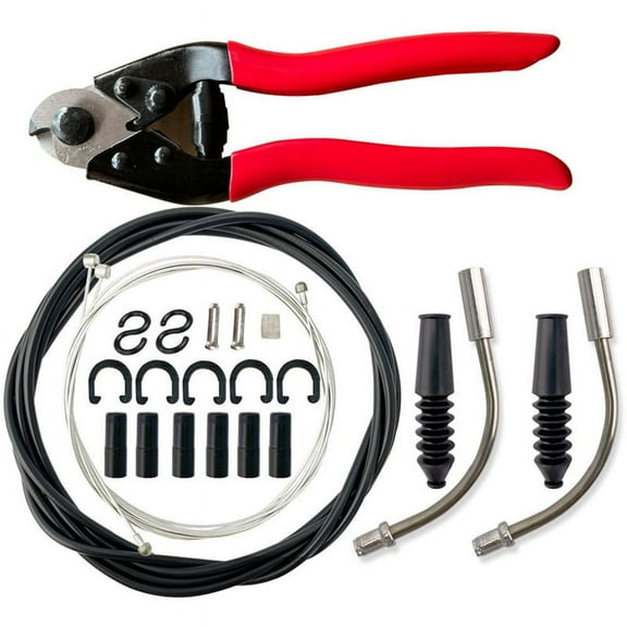 Black Universal Bike Shift Cable Housing Kit Includes Cutters, Cable, Brake