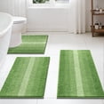 thumbnail image 2 of Findosom Bathroom Rugs Set of 3,Non Slip Thick Absorbent Chenille Bath Rugs with U Shape Contour,Machine Washable Quick Dry Soft Bath Mat for Tub Shower Bathroom Decor,20"x32"+20"x26"+U 20"x24" Green, 2 of 8