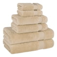 thumbnail image 2 of Cotton Paradise 100% Cotton 6 Piece Towel Set, Soft Absorbent Quick Dry Towels for Bathroom, Beige, 2 of 7