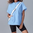 thumbnail image 5 of Ruyang Womens Oversized Short Sleeve Half Zip Hoodies 2024 Fashion Summer Sweatshirts with Pockets Dressy Casual Fashion Pullover Tops, 5 of 5