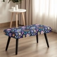 thumbnail image 3 of FKELYI Purple Hippie Flower Print Dining Bench Cover Anti-Dust Bench Slipcover Stretch Fabric Furniture Seat Cushion Protector Cover for Living Room Bedroom, 3 of 7