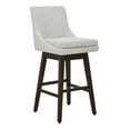 thumbnail image 3 of CHITA 30 inch Upholstered Swivel Fabric Counter Bar Stools with Back & Wood Legs Set of 2, Ivory White, 3 of 9