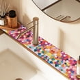 thumbnail image 2 of Yayeee Faucet Mat for Kitchen Sink 14.7" Diatomite Long Splash Guard Pad, Black Colorful Circles, 2 of 7