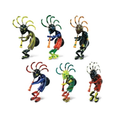 CoTa Global Kokopelli Refrigerator Bobble Magnets Set of 6 - Assorted Color Fun Cute Native American Bobble Head Magnets For Kitchen Fridge, Home Decor, Cool Office Decorative Novelty - 6 Pack