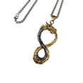 thumbnail image 3 of Viking Infinity Dragon Pendant Two Tone Stainless Steel Necklace Berserker with Chain Celtic Knot Amulet, Nordic Jewelry, 3 of 5