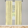 thumbnail image 3 of Ambesonne Animal Curtains, Ants and Traces Ornament Art, Pair of 28"x95", Pale Yellow and Charcoal Grey, 3 of 5