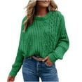 thumbnail image 1 of Qertyioot Pull pour Femmes, Mode Décontractée Manches Longues Col Rond Pull Tricoté, 1 of 6