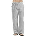 thumbnail image 2 of Men's Casual Linen Pants Yoga Drawstring Loose Trousers, 2 of 4