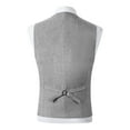 thumbnail image 4 of VBTAPA Men's Double-Breasted Suit Vest Business Casual Tops Herringbone Pattern Waistcoat for Wedding Tuxedos Silver L, 4 of 7