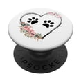thumbnail image 1 of PopSockets, adhesivo PopGrip, corazón de perro con estampado de patas y flores, 1 of 6