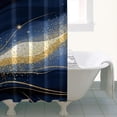 thumbnail image 4 of Blue White Gold Marble Pattern Shower Curtain 36"x72" ,Bathroom Decorative Shower Curtains Set with 12 Hooks,Modern Waterproof Washable Shower Curtain, 4 of 6