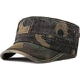 thumbnail image 2 of Fasbys Military Army Cadet Hat Men Women Unisex Cotton Flat Top Camo Baseball Cap Adjustable Daily Sports Camping Hat, 2 of 3