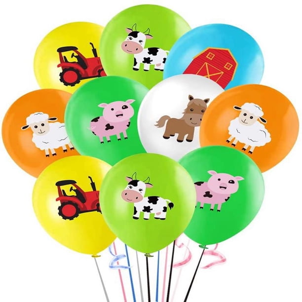 Kit de globos de látex de 12 pulgadas con temática de animales de granja, 31 unidades