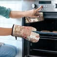 thumbnail image 2 of Pioneer Flower Kitchen Oven Mitt and Pot Holder Sets 2 Pcs for Baking, Cooking and Grilling, Heat Resistant Up To 392 °F, 2 of 7