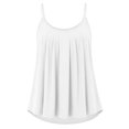 thumbnail image 4 of Yigetop Women's Pleated Tank Tops Spaghetti Strap Camisole Curved Hem Fashion Casual 2026 Summer Tops Daily Wear White XL, 4 of 6