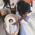 thumbnail image 5 of Aden + Anais Essentials Easy Wrap Swaddle, Cotton Knit Baby Wrap, Newborn Wearable Swaddle Sleep Sack, 2 Pack, Female, Fairy Tale Flowers, 0-3 Months, 5 of 8