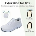 thumbnail image 3 of JOYFON Wide Toe Box Shoes for Women Arch Support Walking Tennis Sneakers Orthotic Leather Shoes for Bunions, Plantar Fasciitis White Size 7, 3 of 7