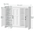 thumbnail image 2 of HOOBRO Shoe Cabinet Storage for Entryway, Wooden Shoe Organizer Cabinet with 3 Doors, 42.1" Freestanding Shoe Cabinet Storage for Closet, Adjustable Shelves, Large Capacity, Farmhouse, White WT01SC01, 2 of 13
