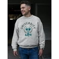 thumbnail image 2 of University of Life - Dark Emoji College Style Graphic Men's Sweatshirt, 2 of 4
