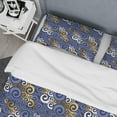 thumbnail image 4 of Designart 'Retro Luxury Waves In Gold And Blue III' Mid-Century Modern Duvet Cover Set, 4 of 4