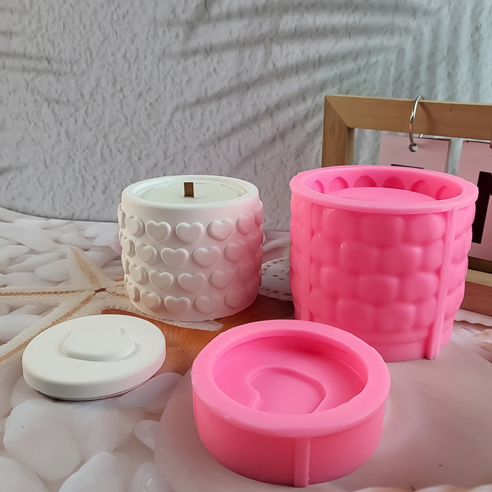 Cylinder Cup Molds Jar with Lid Silicone Molds Epoxy Resin Molds Castings Molds Plaster Molds