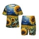 thumbnail image 1 of Fotbe Starry Sky Sunflower Pijama Estampada de 2 Piezas para Niños – Ropa de Dormir de Manga Corta Cómoda para Niños y Niñas, Camiseta y Shorts de Algodón-Medium, 1 of 6