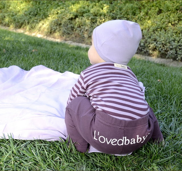 L'ovedbaby Unisex-Baby Gl'Oved-Sleeve Bodysuit, /Eggplant, Newborn (up to 7 lbs.)