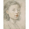 thumbnail image 2 of Anton Raphael Mengs 19x24 Black Ornate Framed Double Matted Museum Art Print Titled: Youthful Self-Portrait (1740), 2 of 5