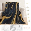thumbnail image 5 of Black Golden Marble Blanket Soft Cozy Warm Throw Blanket for Couch, Plush Fuzzy Flannel Fleece Blankets for Sofa, Abstract Modern Gradient Fluids Art Bed Blankets Lightweight Gifts for Women, 50"x60", 5 of 9
