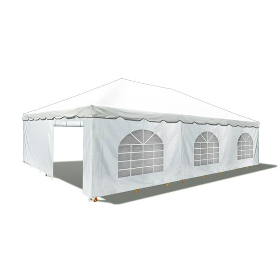 Party Tents Direct Weekender West Coast Frame Party Tent with Sidewalls, White, 20 ft x 30 ft