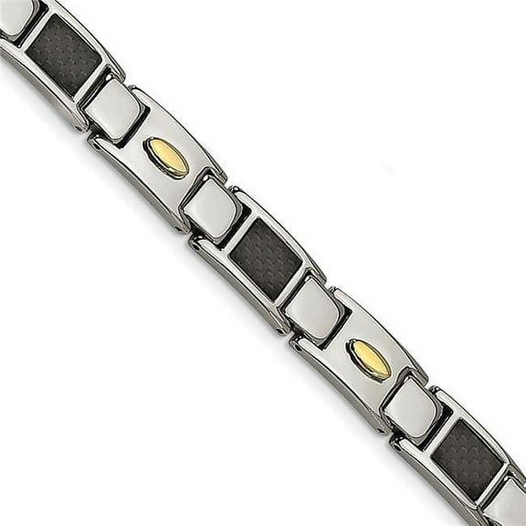 Chisel Stainless Steel Carbon Fiber Bracelet - 9.5 inches