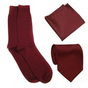 Burgundy Mens Tie Sock and Hanky Set