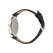 George Mens Silver Case with Black PU Strap