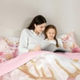 thumbnail image 4 of jejeloiu Pink Xmas Reindeer 7-Piece Bedding Comforter Set,Romantic Flower Rose King Bedding Sets,Jungle Animal Bed Sheets For Girl,Breathable Home Decor Reversible, 4 of 8