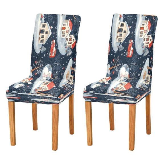BZSMCE Chairs Slipcovers Dining Chair Covers Winter House Pattern Creative Pattern